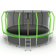 EVO JUMP Cosmo 16ft (Green) Батут с внутренней сеткой и лестницей, диаметр 16ft (зеленый)