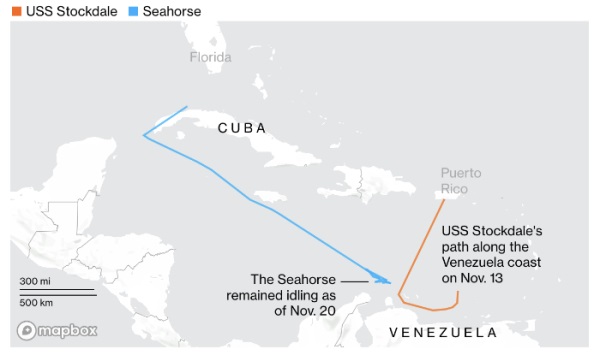 Американский эсминец преградил путь российскому танкеру на подходе к Венесуэле